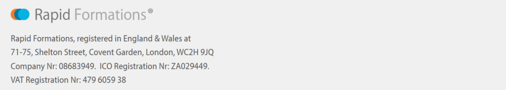Rapid Formations registered address — 71-75 Shelton Street Covent Garden London WC2H 9JQ