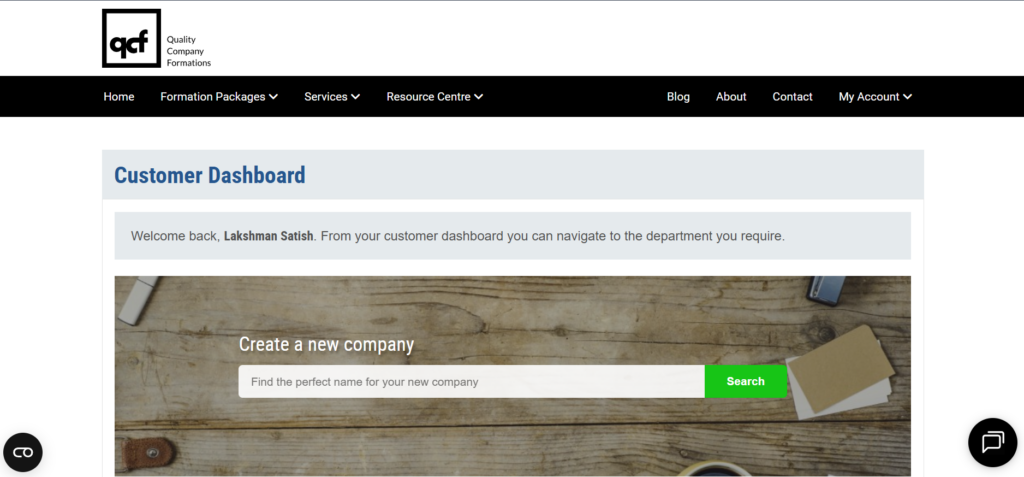QCF customer dashboard portal navigation March 2026